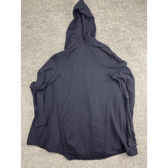 Vince Sweater Womens Medium Navy Hooded Open Front Cardigan Wool Knit Drape - Picture 8 of 9